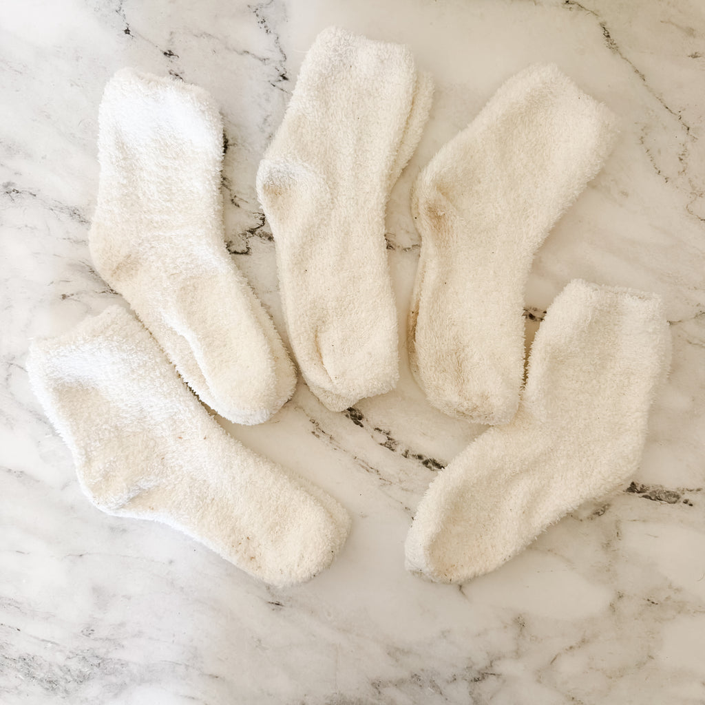 Unbranded White Cozy Winter Sock Bundle (5 Pairs) | S/M