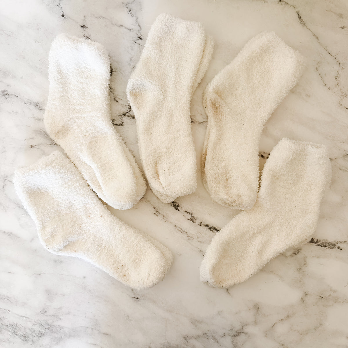 Unbranded White Cozy Winter Sock Bundle (5 Pairs) | S/M