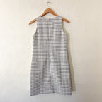 J.Crew Tweed Button-Front Sleeveless Shift Mini Dress in Black & White | 00