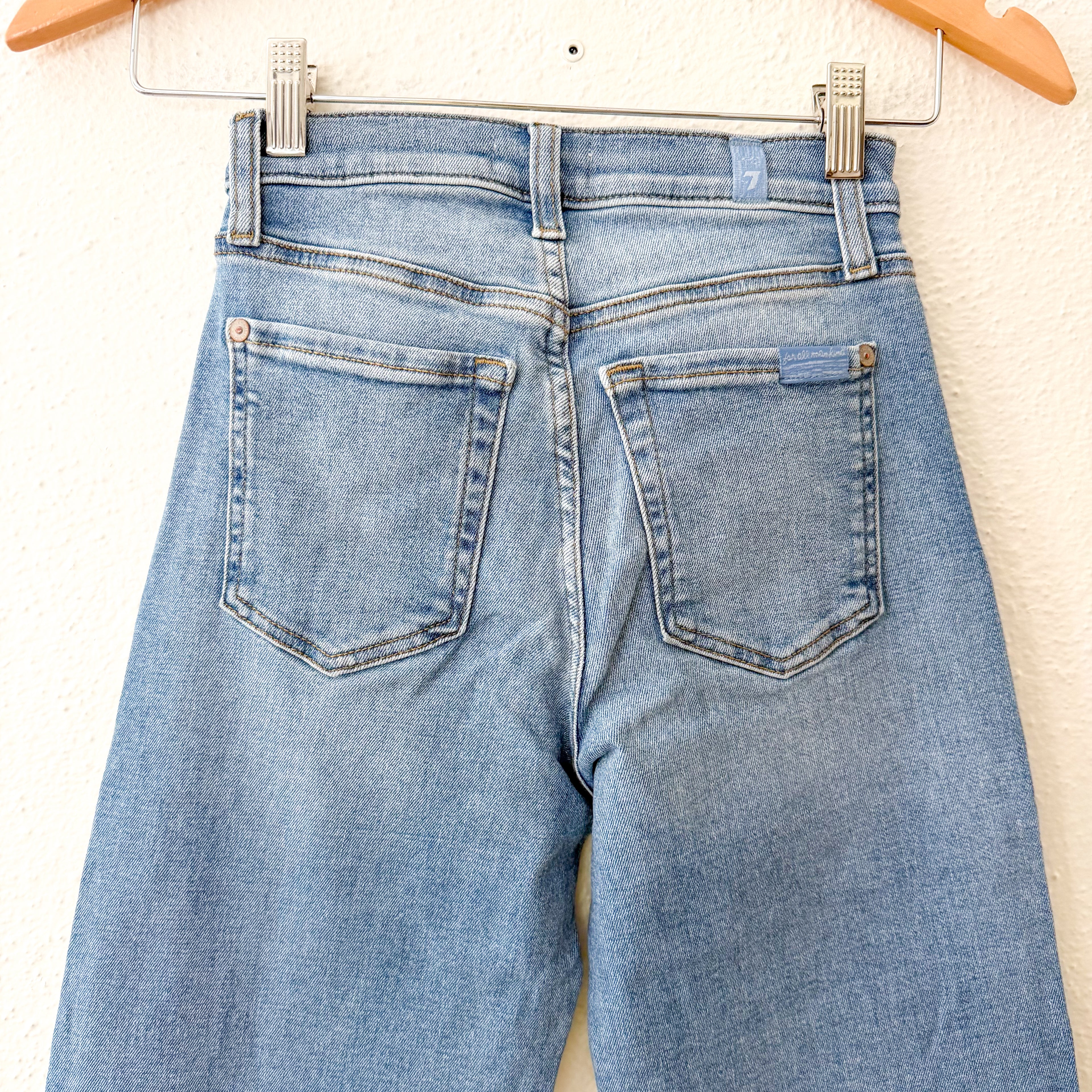 7 For All Mankind Cropped Alexa High-Rise Medium Wash Straight/Wide Leg Jeans | 23