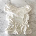 ASTR The Label White Tennille Off Shoulder Peplum Top | S