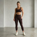 Zella Studio Luxe High Waist Pocket ¾ Length Legging in Burgundy Fudge | XS