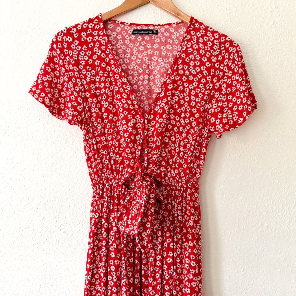 Abercrombie & Fitch Red Floral Maxi Dress | S