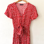 Abercrombie & Fitch Red Floral Maxi Dress | S