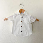 Old Navy White Short Sleeve Oxford Button Down Shirt | 3-6m