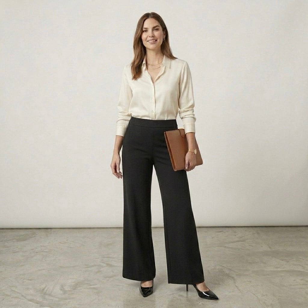 SPANX Black Supersmooth™ PerfectFit Ponte Wide Leg Petite Pant | XSP