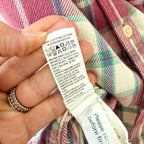 Lucky Brand Plaid Flannel Button Down Shirt Mauve Teal Classic Fit | M