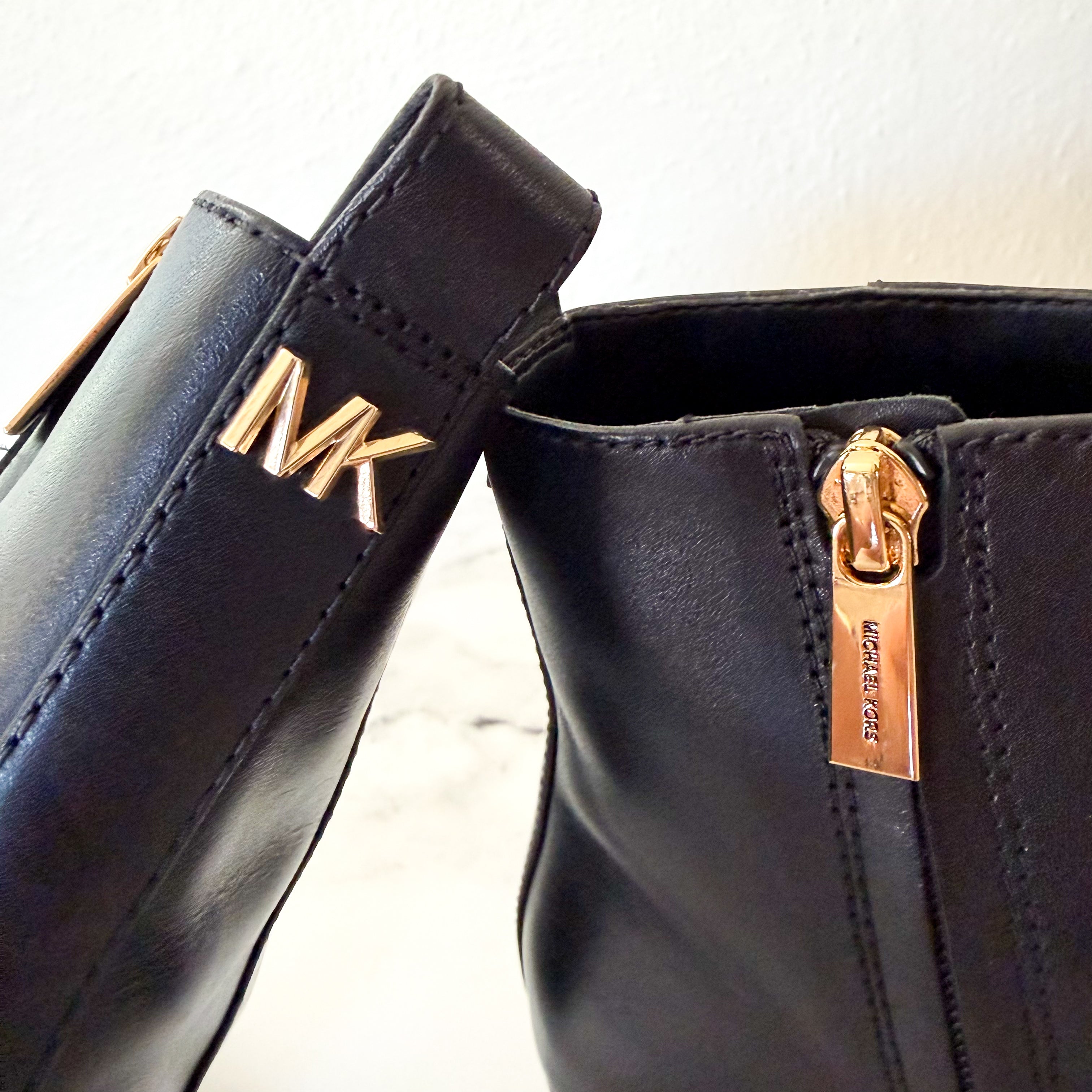 MICHAEL Michael Kors Leather Lex Ankle Bootie in Black | 6.5