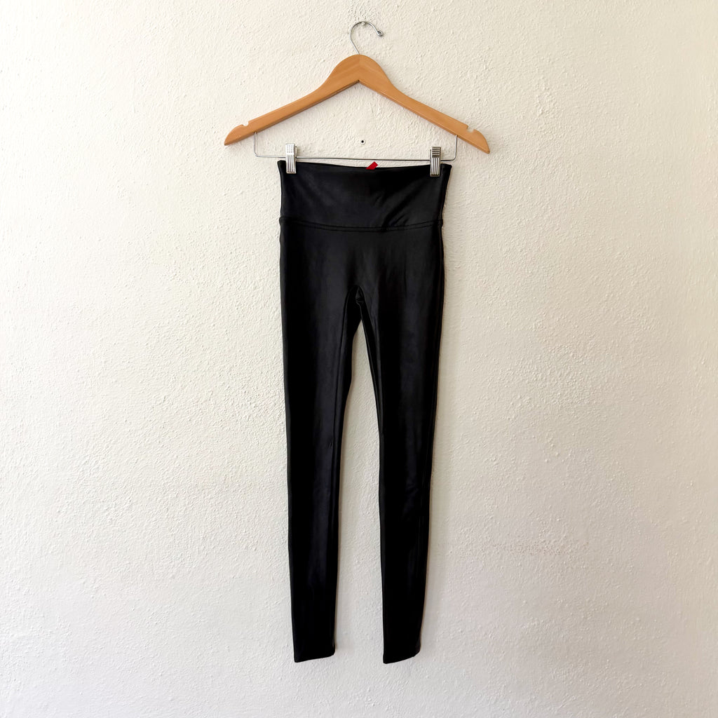Spanx Black Faux Leather Leggings | S