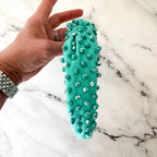 Lele Sadoughi Turquoise Tonal Howlite Round Beaded Embellished Headband