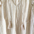 Ellen Tracy Linen Blend Tan Stripe Sleeveless Top | S