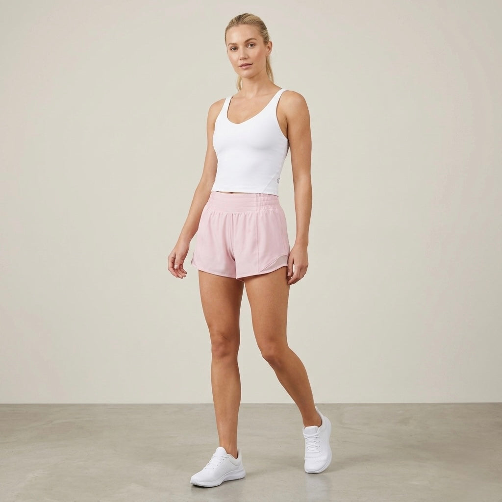 Lululemon Hotty Hot High-Rise Lined 4" Running Shorts in Soft Pink | 2
