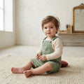 Zara Lightweight Cotton Light Green Shortalls | 12-18m