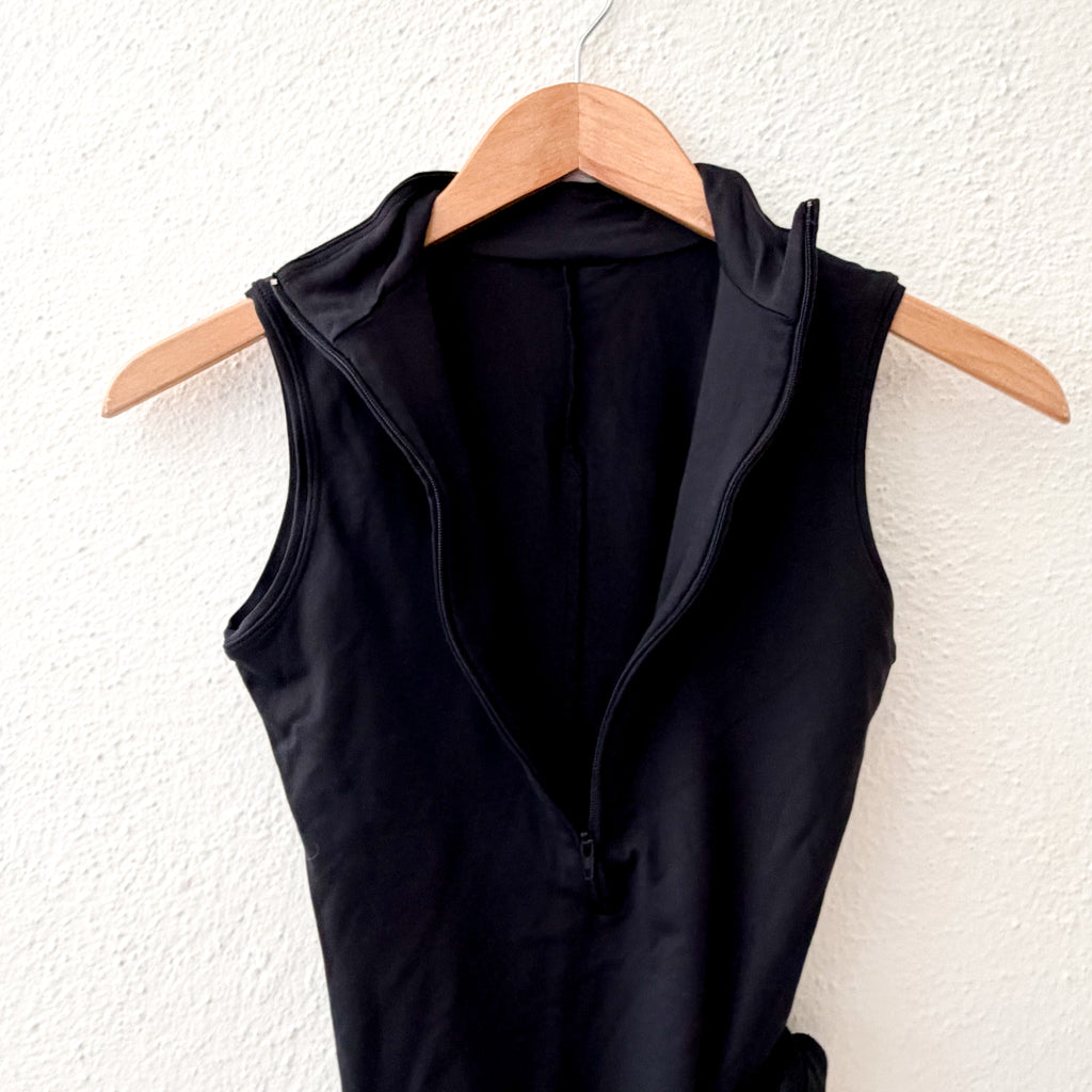 Gaynor Mindon New York Moxie Black Front Zip Ballet Leotard | XS/S