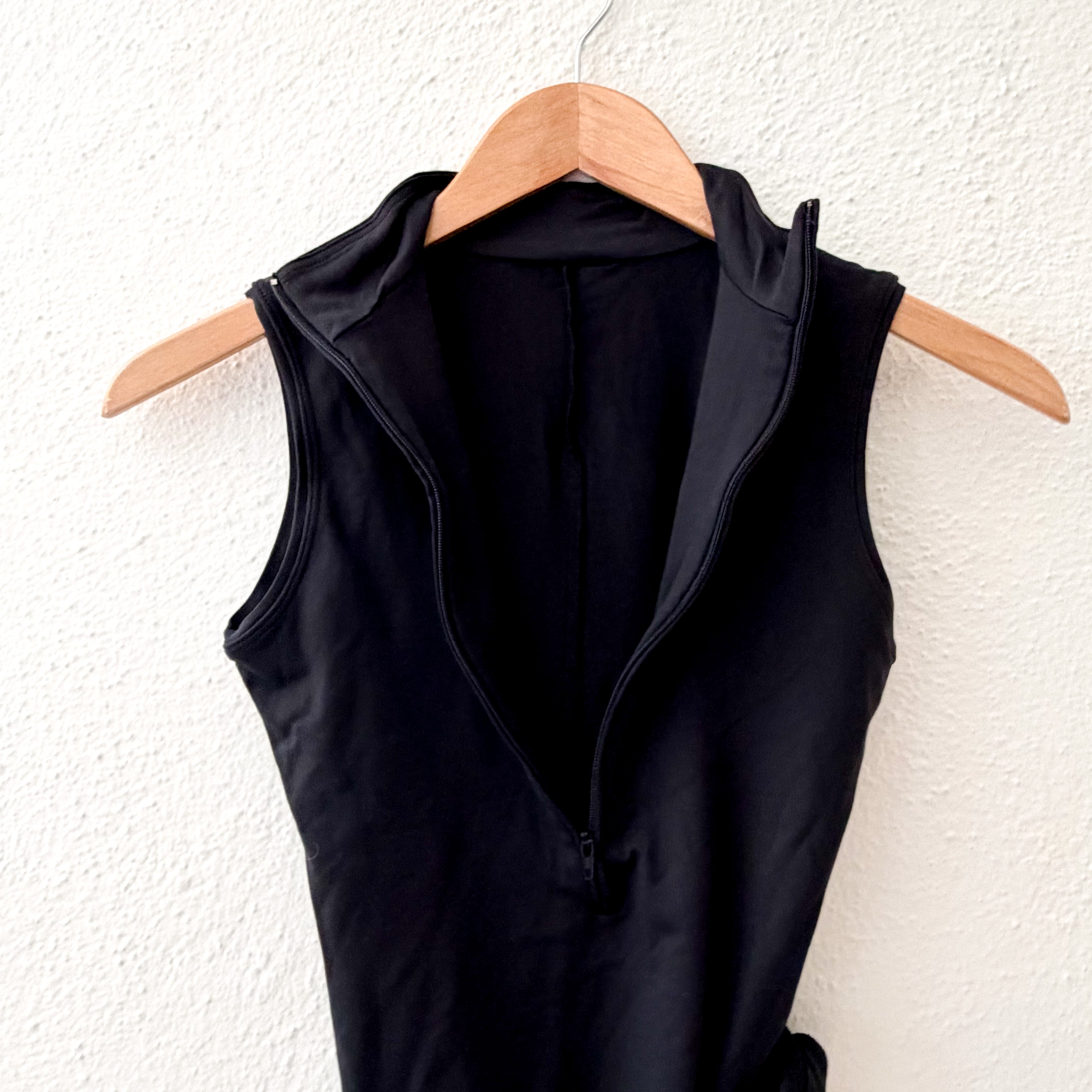 Gaynor Mindon New York Moxie Black Front Zip Ballet Leotard | XS/S