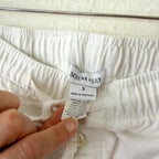 Serena & Lily Belvedere Flannel Pajamas Set in White Light Blue Piping | S