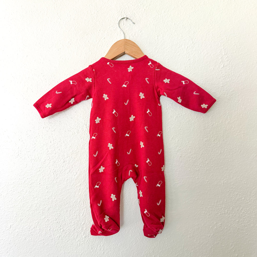 Carter's Red Gingerbread Textured 2-Way Zip Footed Sleeper | 3-6m