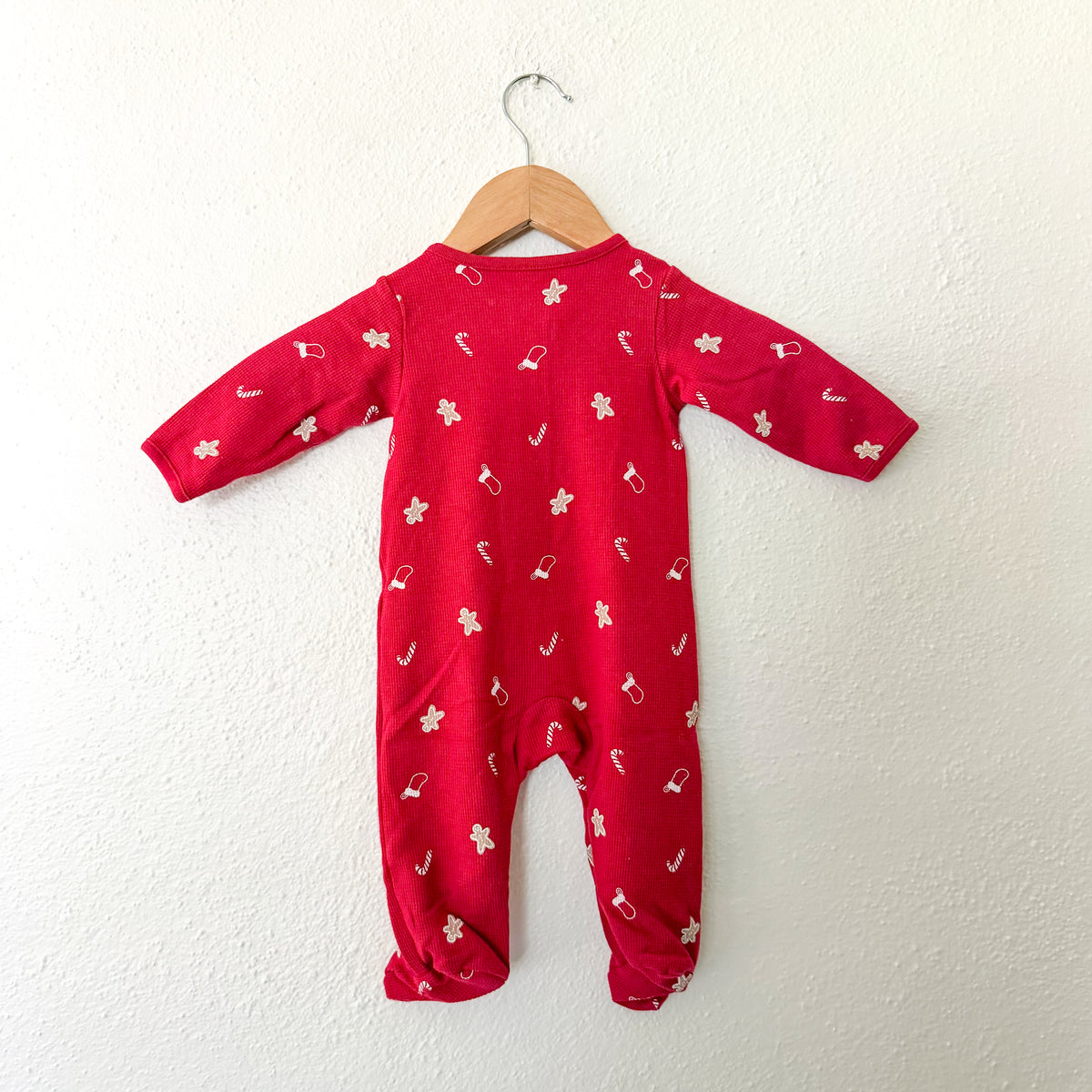 Carter's Red Gingerbread Textured 2-Way Zip Footed Sleeper | 3-6m