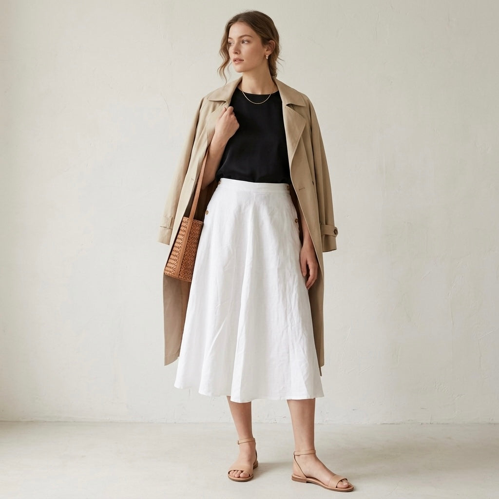 Reformation 100% Linen Button Side Pocket Maxi Skirt | 0