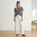 PAIGE Nellie High Rise Cropped Wide Leg Jeans in Crisp White | 23/00