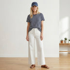 PAIGE Nellie High Rise Cropped Wide Leg Jeans in Crisp White | 23/00