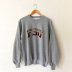 M.J. Soffe Vintage Grey FSU Florida State Embroidered Crewneck Sweatshirt | L
