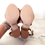 Steve Madden Cognac Malou Raffia Block Heels | 6.5