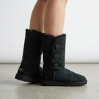 UGG Australia Black Sheepskin Bailey Button Triplet Boots | 2Y
