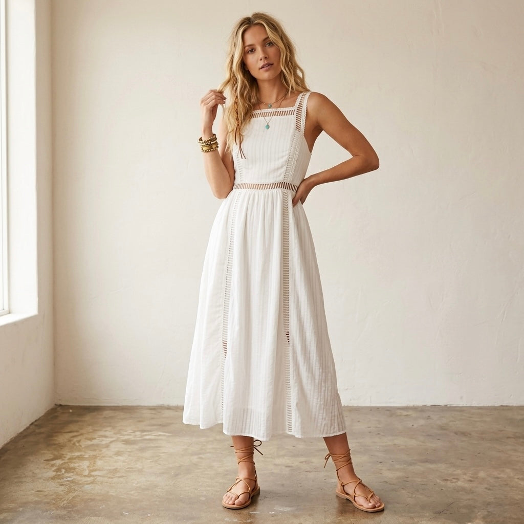 House of Harlowe 1960 x Revolve White Marcella Midi Dress, sz XXS