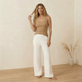 Free Assembly Creamy White Cozy Yarn Cable Knit Wide Leg Sweater Pants | S