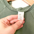 H&M Olive Green Textured Cotton 'The Future is Ours' Sweatshirt | 6-9m