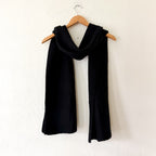 COS 100% Cashmere Black Ribbed Knit Shawl Scarf