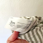 Carter's Olive Green Cream Stripe Cotton Button Down Romper | 0-3m