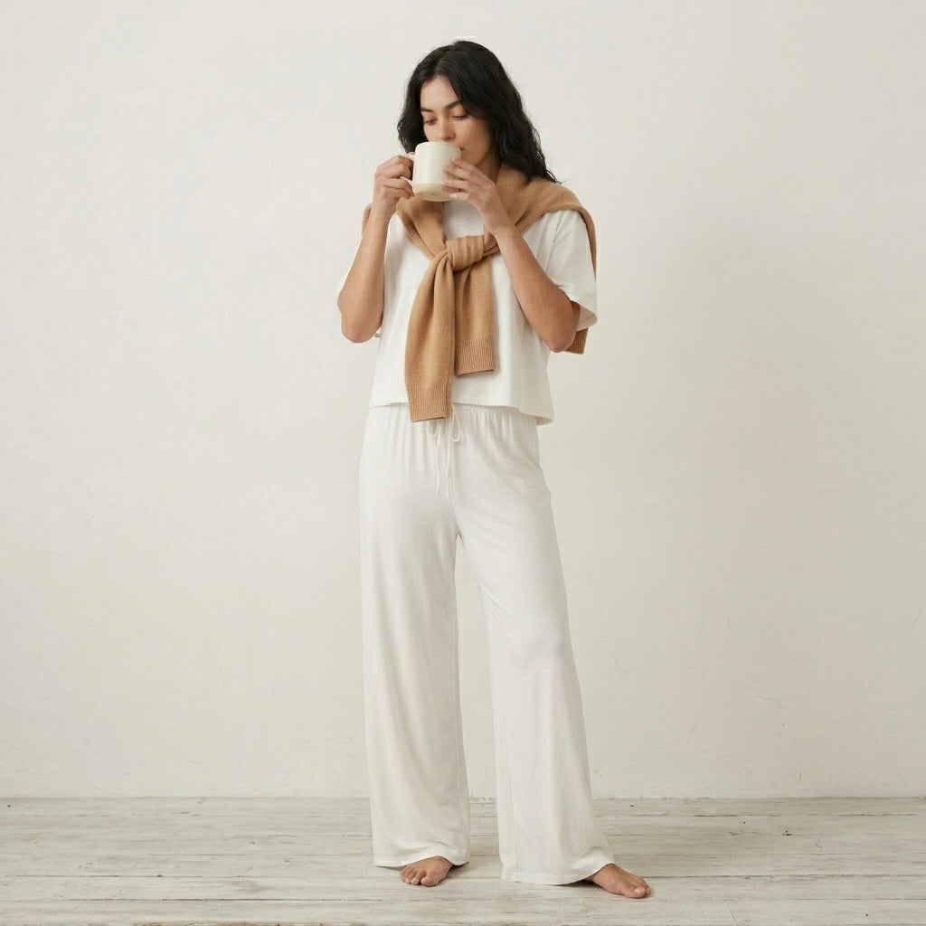 Bumpsuit The High Rise Cloud Pants in Ivory | XS