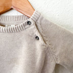 H&M Cream Shoulder Button Pull Over Sweater | 6-9m