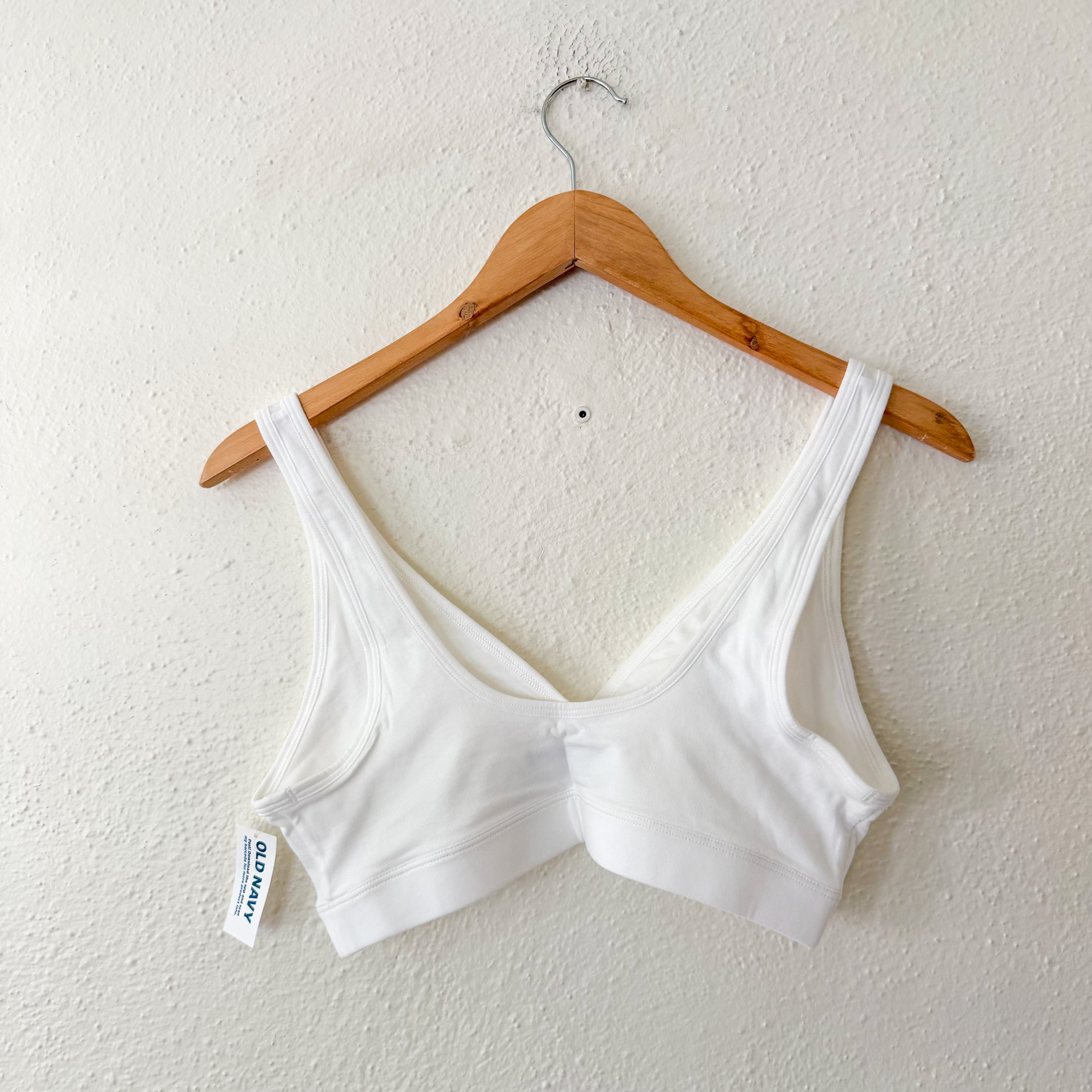 Old Navy White Maternity Cross-Front Cotton Nursing Bralette | S
