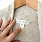 Treasure & Bond Open Front Long Duster Cardigan in Beige Oatmeal | XXS