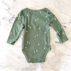 Cloud Island Green Pine Trees Thermal Long Sleeve Bodysuit + Pants Matching Set | 6-9m