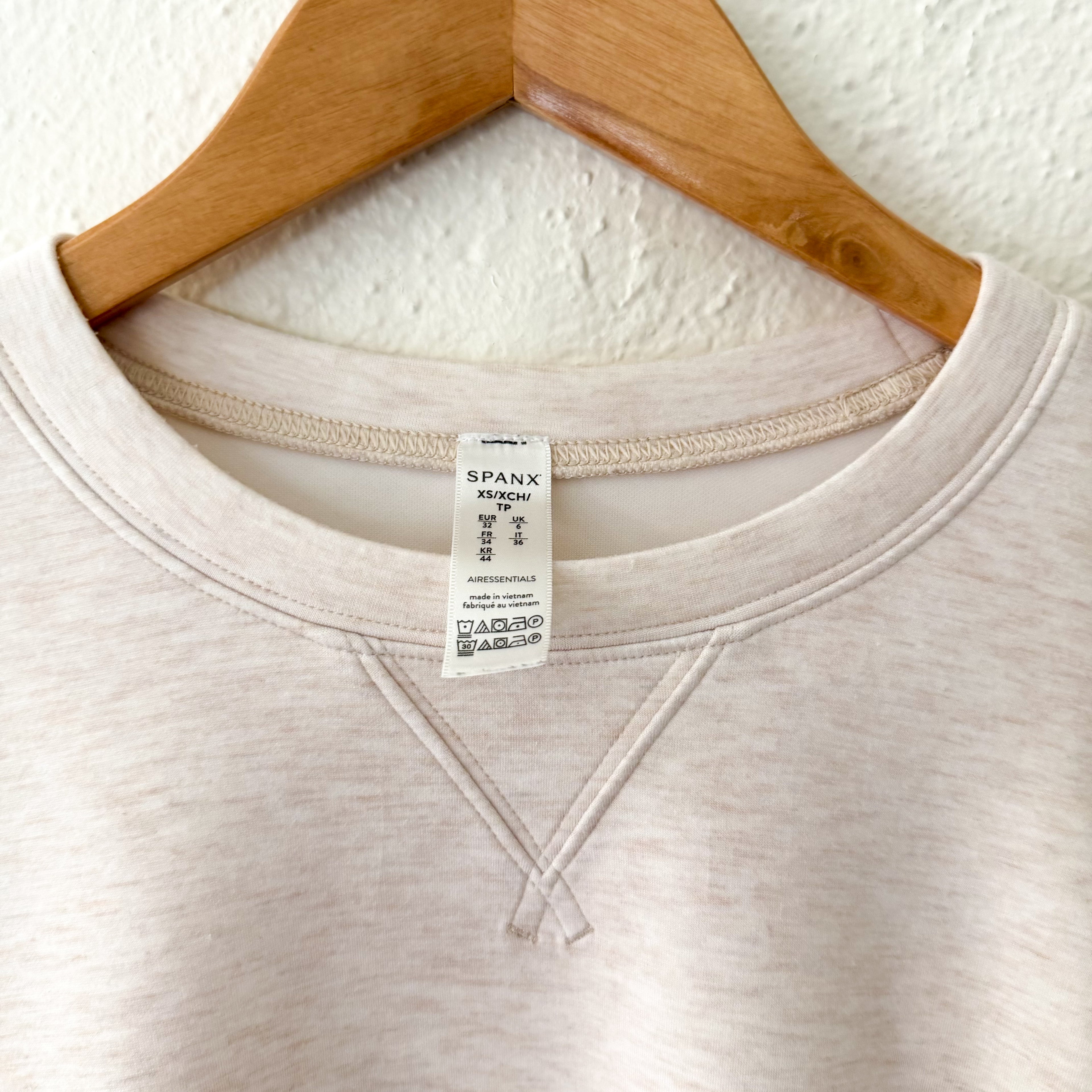 Spanx AirEssentials® Lightweight Crewneck Pullover Sweatshirt in Oatmeal Heather | XS