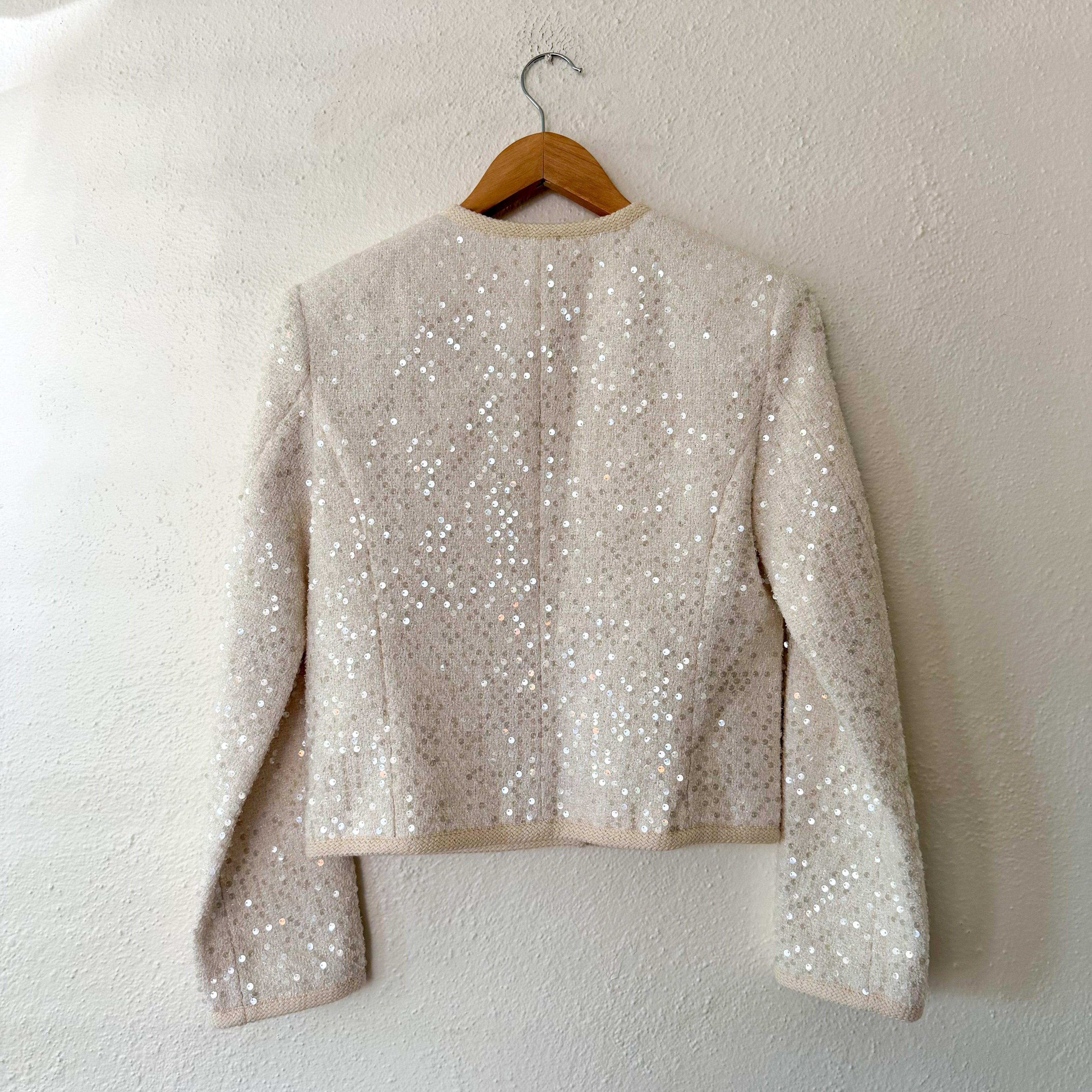 Studio by Charlotte England Mayfair Bouclé Tweed Sequin Lady Jacket in Chantilly | XS/S