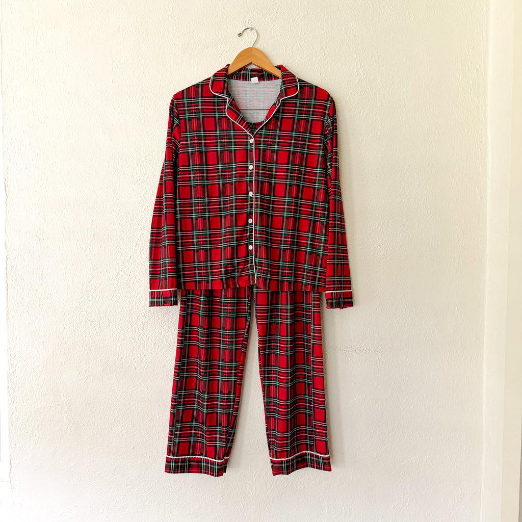 Classic Women's Red Holiday Plaid Pajama Set | S