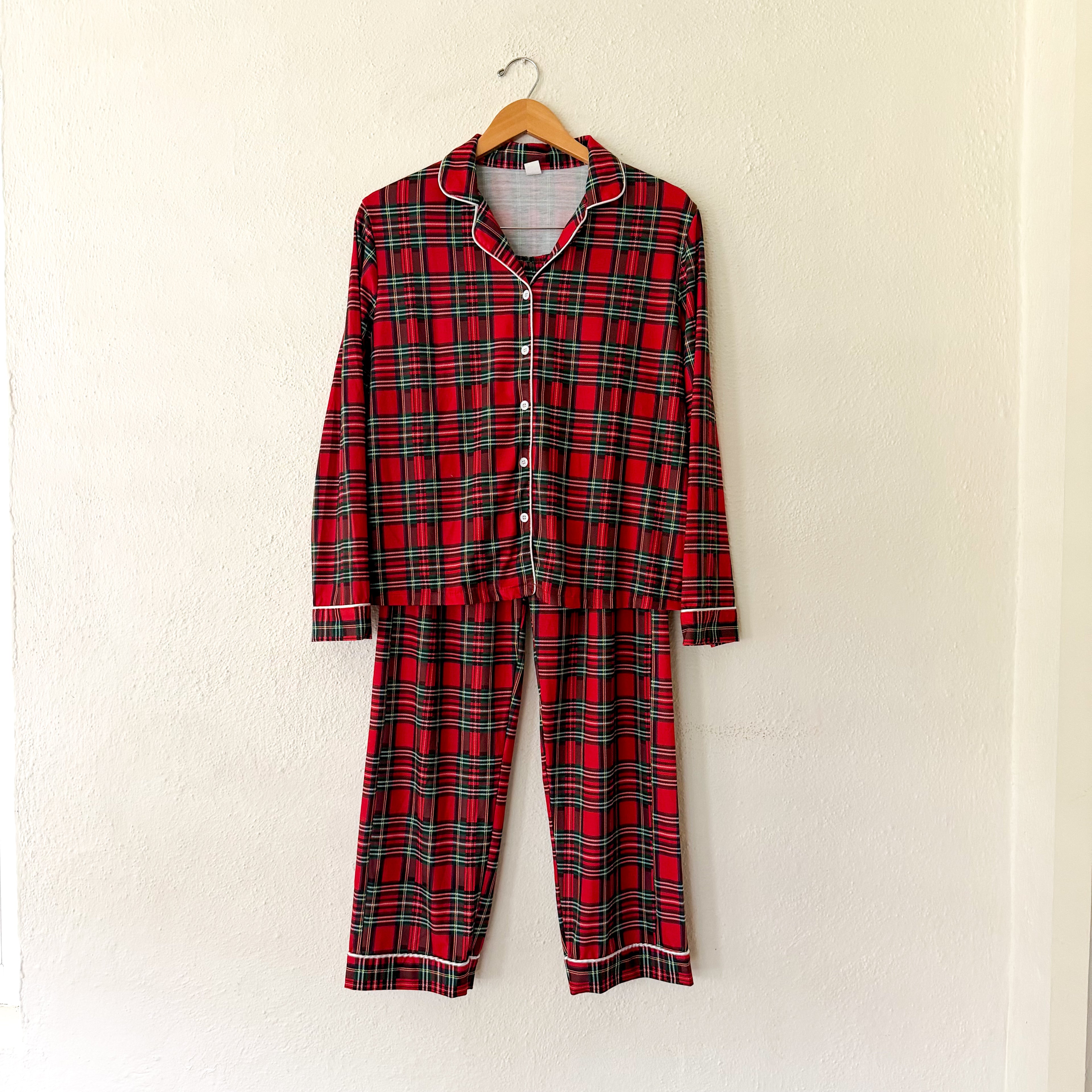 Classic Women's Red Holiday Plaid Pajama Set | S