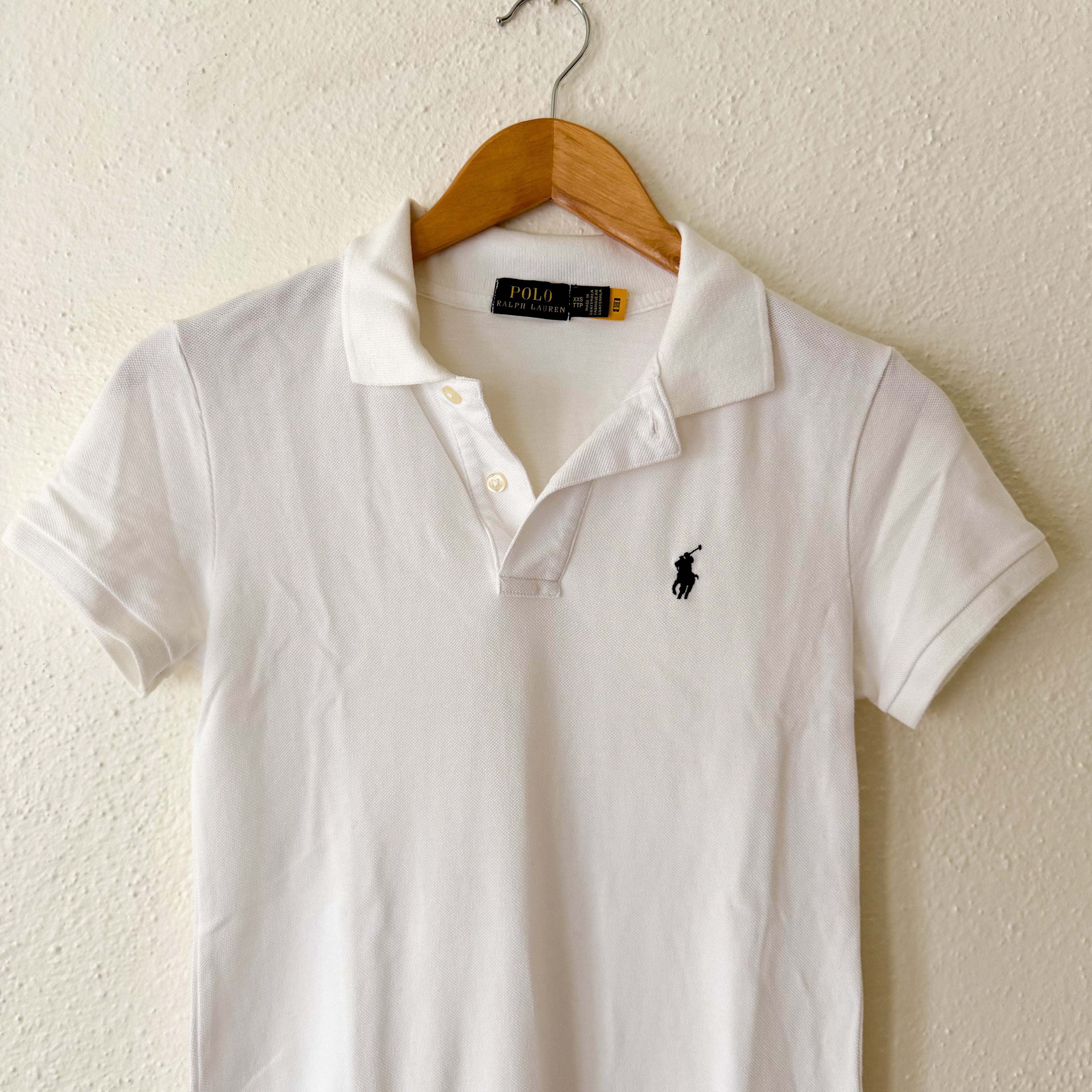 Polo Ralph Lauren White Cotton Mesh Pique Polo Mini Dress | XXS