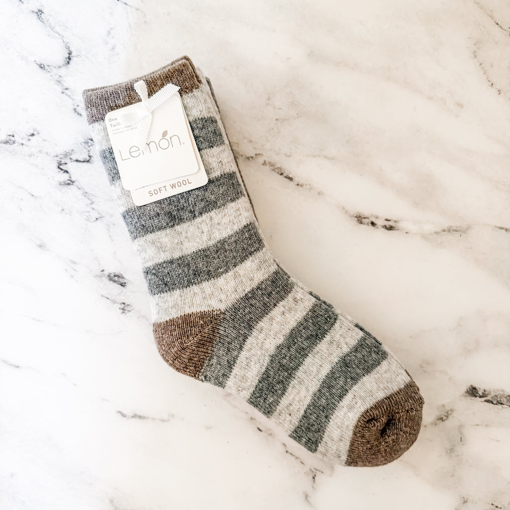 Lemon x Anthropologie Soft Wool Blend Grey Tone Sock Bundle | OS