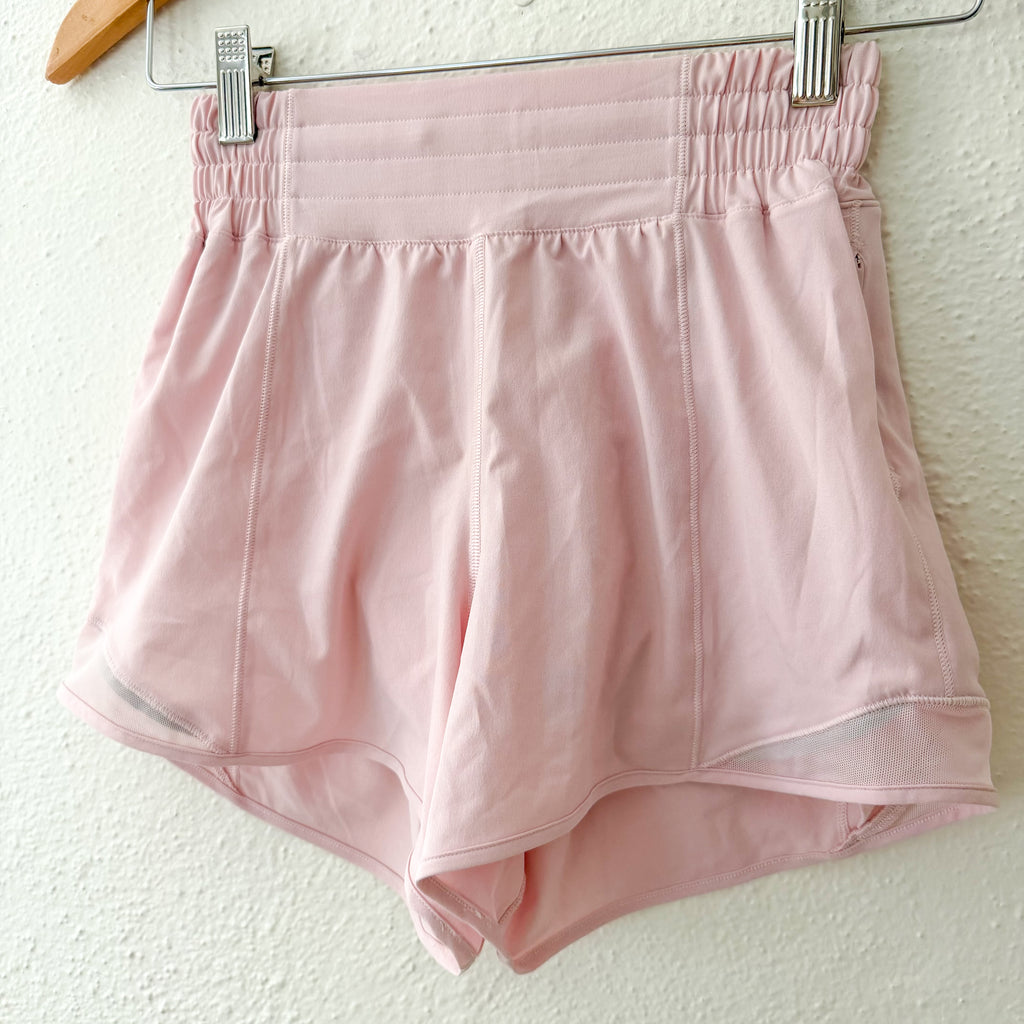 Lululemon Hotty Hot High-Rise Lined 4" Running Shorts in Soft Pink | 2