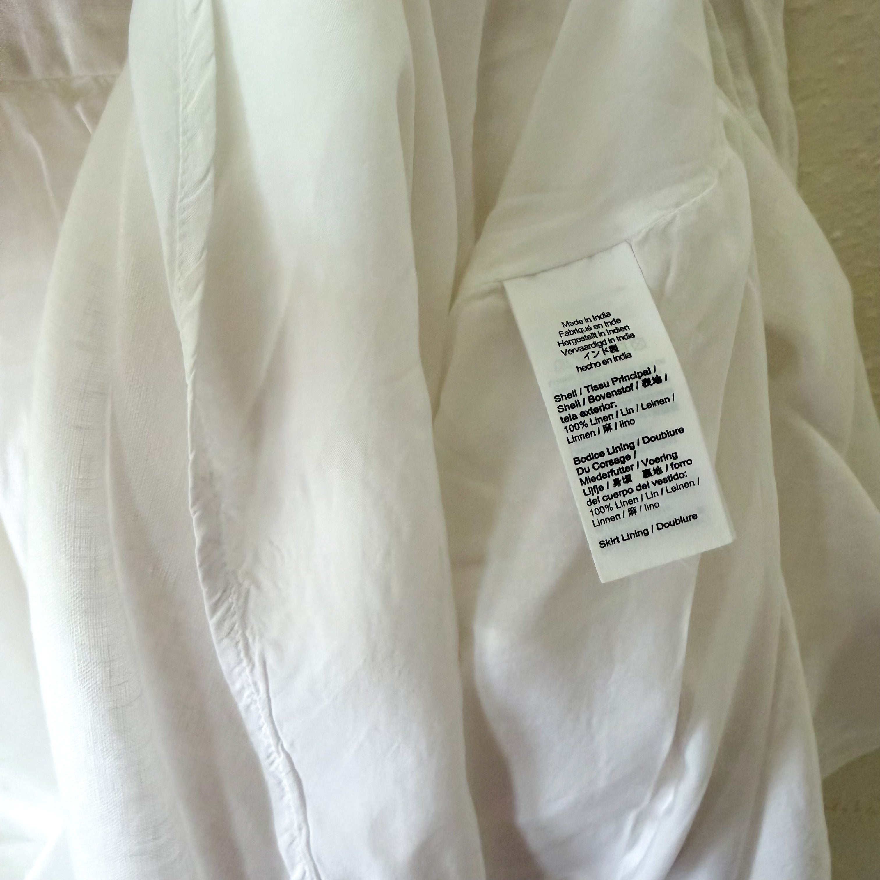 J.Crew White Squareneck 100% Linen Midi Dress | 0