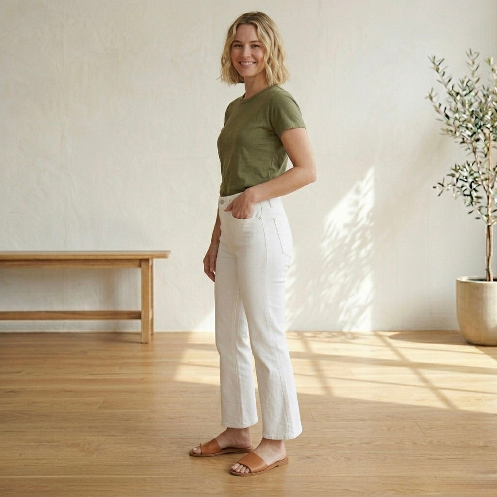 Madewell Mid-Rise Kick Out Crop Jeans in Pure White | 25