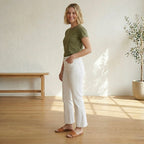 Madewell Mid-Rise Kick Out Crop Jeans in Pure White | 25