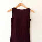 UNIQLO Burgundy Ribbed Sweater Sleeveless Midi Dress | XS