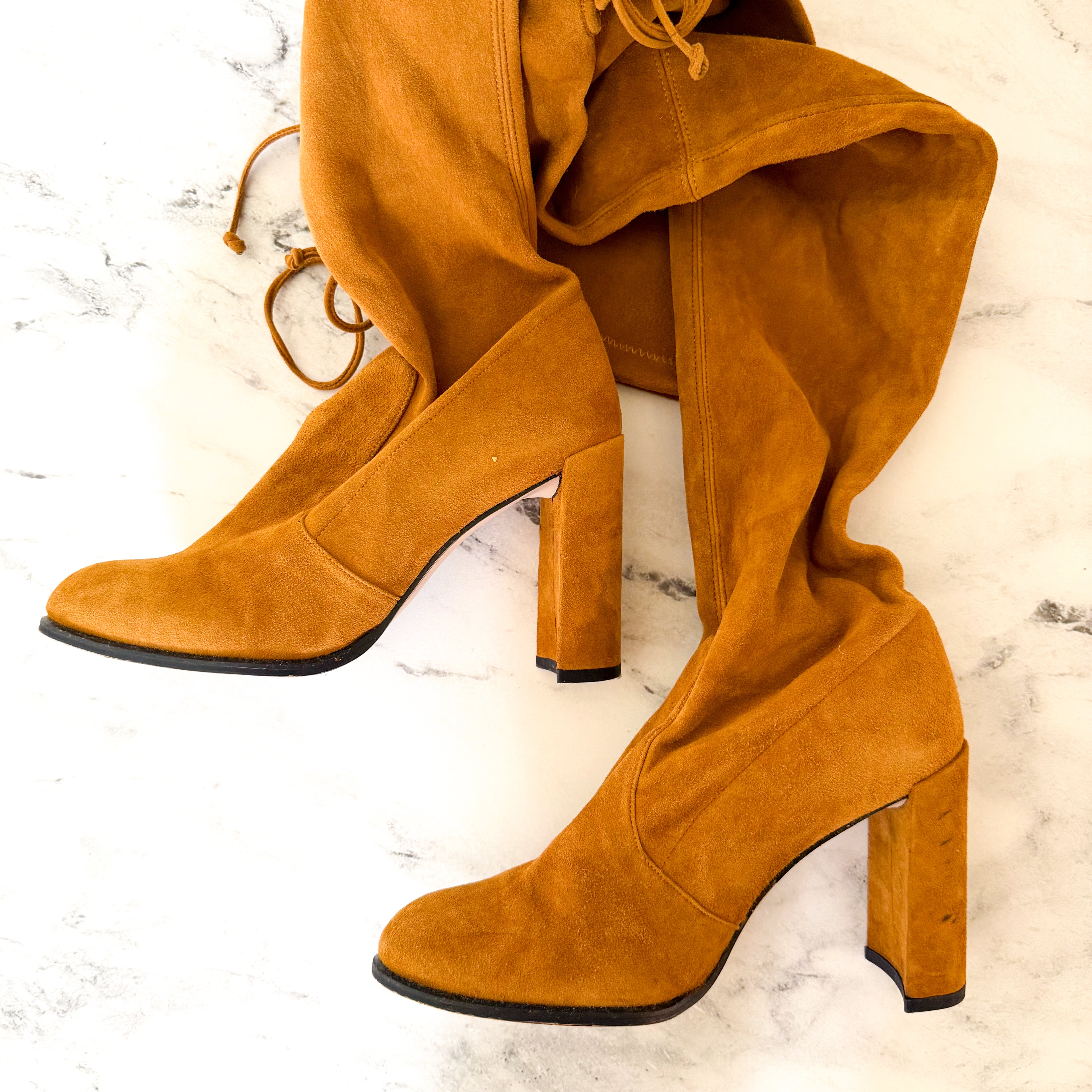Stuart Weitzman Hiline Over-the-Knee Boots in Nutmeg Suede | 6